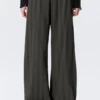 Pantalones de algodón holgados de talle bajo sin cremallera – Gris oscuro Pantalones de algodón holgados de talle bajo sin cremallera – Gris oscuro