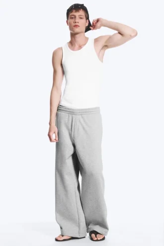 Pantalones de chándal de corte holgado – Gris claro