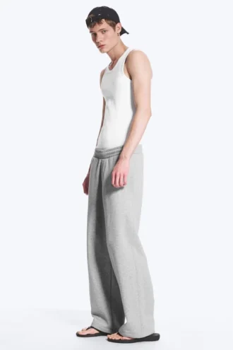 Pantalones de chándal de corte holgado – Gris claro
