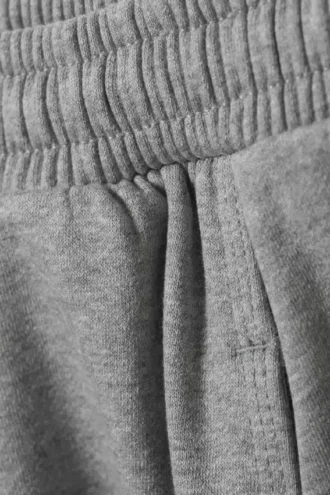 Pantalones de chándal de felpa de algodón de corte holgado – Gris jaspeado