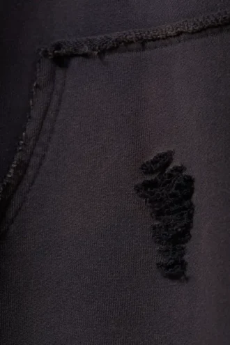 Pantalones de chándal de felpa de algodón desgastada – Azul oscuro