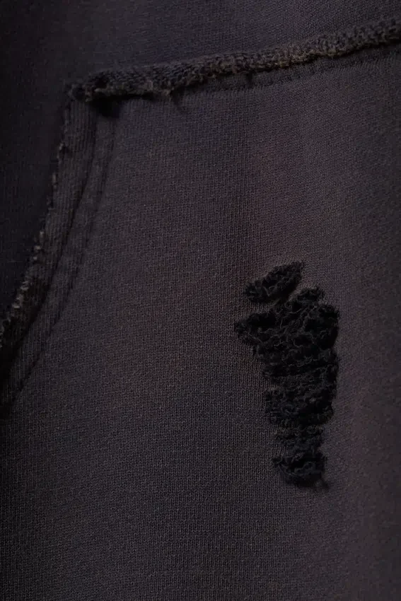 Pantalones de chándal de felpa de algodón desgastada – Azul oscuro Pantalones de chándal de felpa de algodón desgastada – Azul oscuro