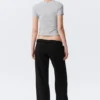 Pantalones de chándal de felpa de talle bajo – Negro Pantalones de chándal de felpa de talle bajo – Negro