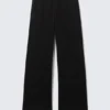 Pantalones de chándal de felpa de talle bajo – Negro Pantalones de chándal de felpa de talle bajo – Negro