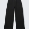 Pantalones de chándal de neopreno de corte holgado y pierna ancha – Negro Pantalones de chándal de neopreno de corte holgado y pierna ancha – Negro