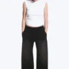 Pantalones de chándal de neopreno de pierna ancha lavados – Negro lavado Pantalones de chándal de neopreno de pierna ancha lavados – Negro lavado