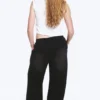 Pantalones de chándal de neopreno de pierna ancha lavados – Negro lavado Pantalones de chándal de neopreno de pierna ancha lavados – Negro lavado
