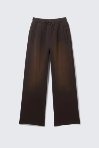 Pantalones de chándal de neopreno lavado – Marrón oscuro lavado