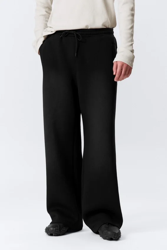Pantalones de chándal de neopreno lavado – Negro Pantalones de chándal de neopreno lavado – Negro
