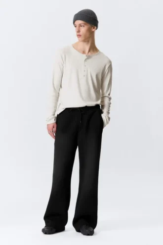 Pantalones de chándal de neopreno lavado – Negro