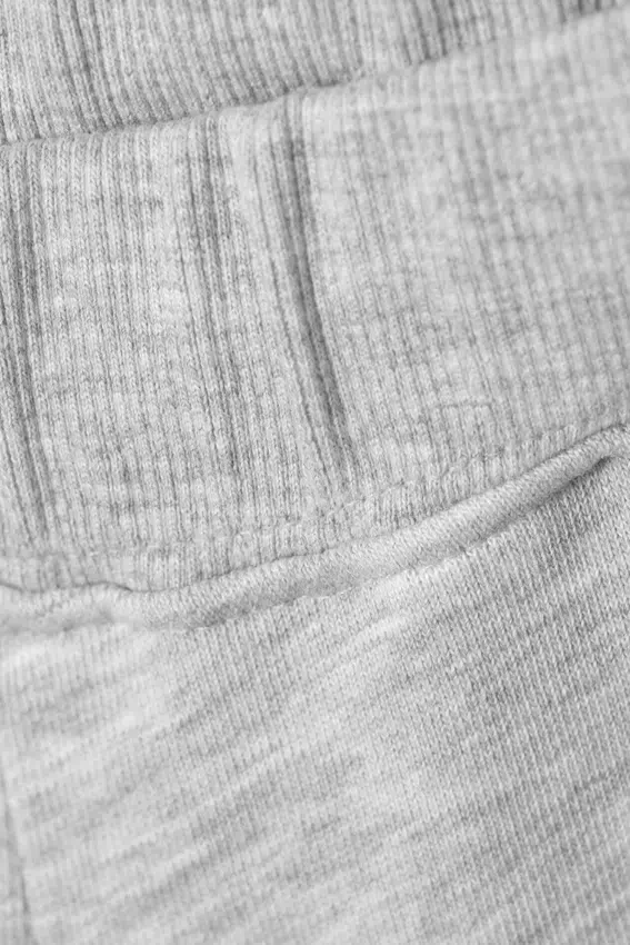 Pantalones de chándal de rizo de talle bajo – Gris jaspeado Pantalones de chándal de rizo de talle bajo – Gris jaspeado