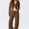 Pantalones de chándal de talle bajo, holgados y de pierna ancha – Marrón Pantalones de chándal de talle bajo, holgados y de pierna ancha – Marrón