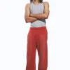 Pantalones de chándal de talle medio, holgados y de pierna recta – Rojo Pantalones de chándal de talle medio, holgados y de pierna recta – Rojo