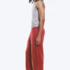 Pantalones de chándal de talle medio, holgados y de pierna recta – Rojo Pantalones de chándal de talle medio, holgados y de pierna recta – Rojo