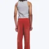 Pantalones de chándal de talle medio, holgados y de pierna recta – Rojo Pantalones de chándal de talle medio, holgados y de pierna recta – Rojo