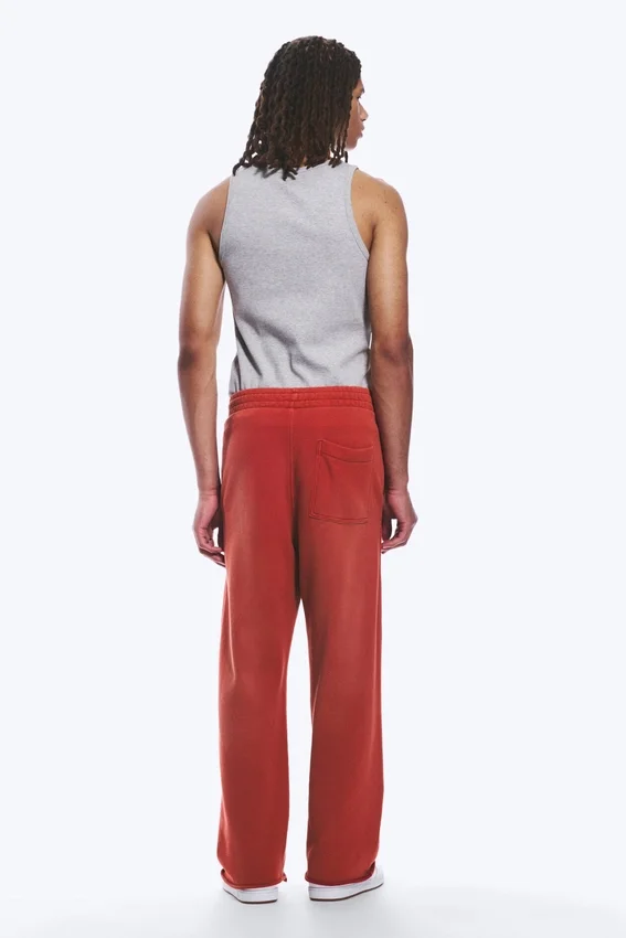 Pantalones de chándal de talle medio, holgados y de pierna recta – Rojo Pantalones de chándal de talle medio, holgados y de pierna recta – Rojo