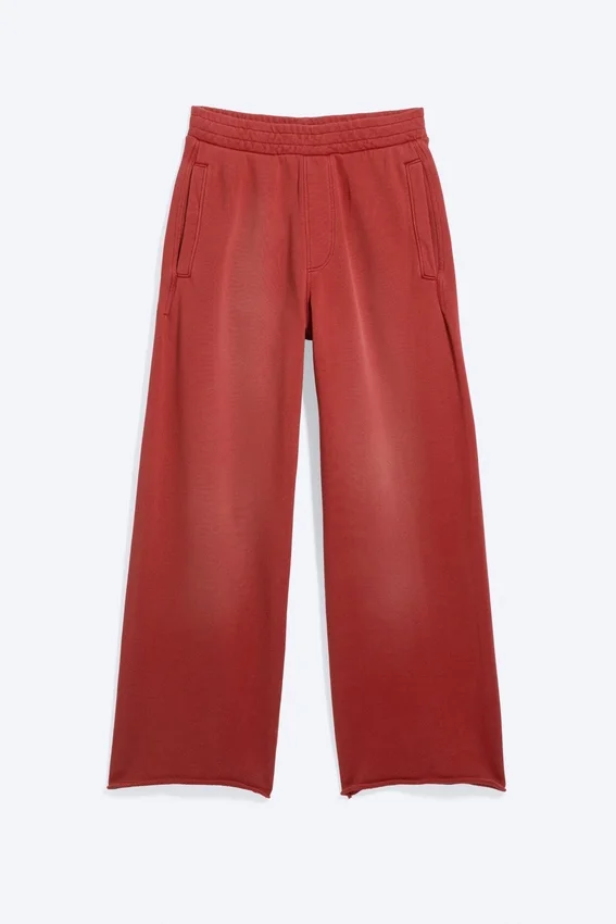 Pantalones de chándal de talle medio, holgados y de pierna recta – Rojo Pantalones de chándal de talle medio, holgados y de pierna recta – Rojo