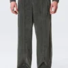 Pantalones de chándal de terciopelo de talle medio, corte recto y holgado – Gris oscuro Pantalones de chándal de terciopelo de talle medio, corte recto y holgado – Gris oscuro