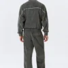 Pantalones de chándal de terciopelo de talle medio, corte recto y holgado – Gris oscuro Pantalones de chándal de terciopelo de talle medio, corte recto y holgado – Gris oscuro