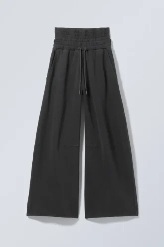 Pantalones de chándal estándar de doble capa – Negro