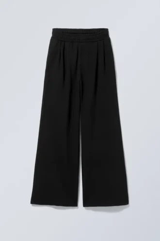 Pantalones de chándal holgados, anchos y de gran gramaje – Negro