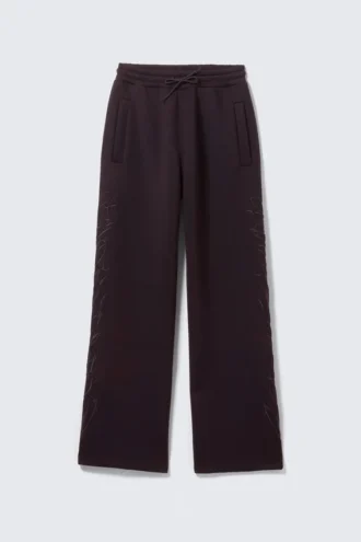Pantalones de chándal holgados con estampados – Morado oscuro – Bordados