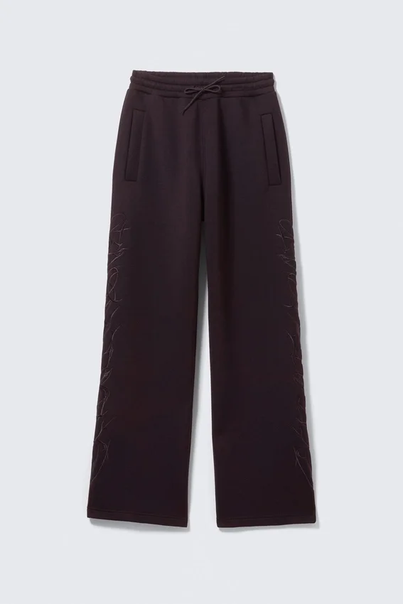 Pantalones de chándal holgados con estampados – Morado oscuro – Bordados Pantalones de chándal holgados con estampados – Morado oscuro – Bordados