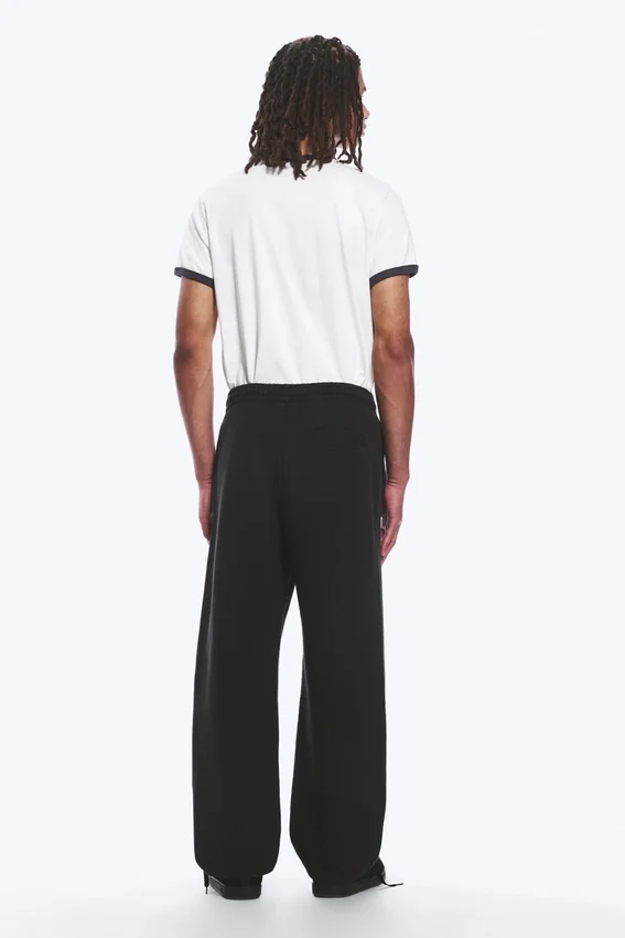 Pantalones de chándal holgados con pliegue delantero – Negro lavado Pantalones de chándal holgados con pliegue delantero – Negro lavado