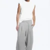 Pantalones de chándal holgados con pliegues – Gris jaspeado Pantalones de chándal holgados con pliegues – Gris jaspeado