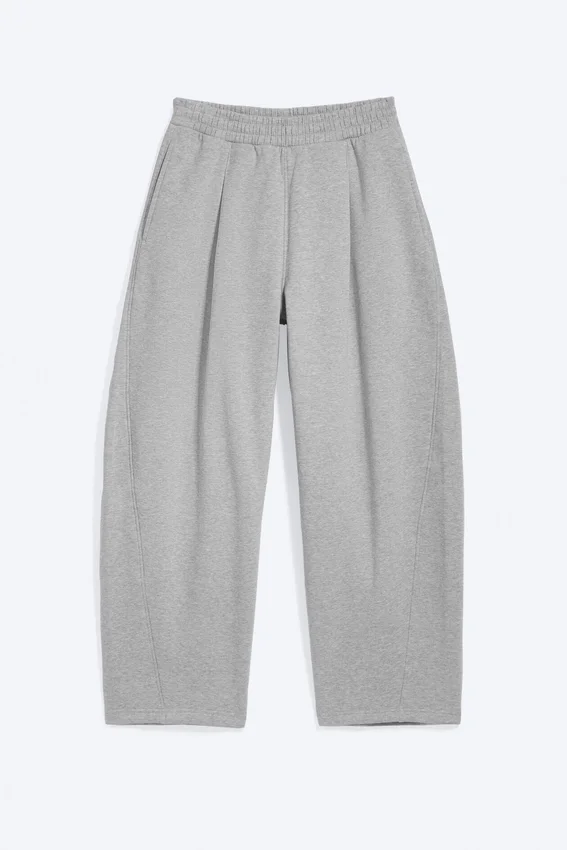 Pantalones de chándal holgados con pliegues – Gris jaspeado Pantalones de chándal holgados con pliegues – Gris jaspeado
