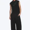 Pantalones de chándal holgados con pliegues – Negro oscuro Pantalones de chándal holgados con pliegues – Negro oscuro