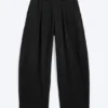 Pantalones de chándal holgados con pliegues – Negro oscuro Pantalones de chándal holgados con pliegues – Negro oscuro