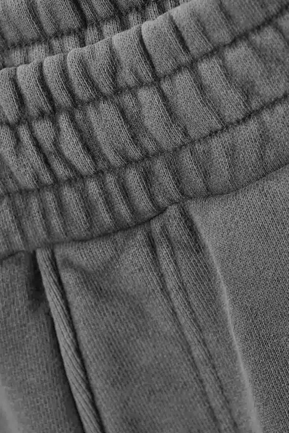 Pantalones de chándal holgados de algodón grueso – Gris oscuro lavado Pantalones de chándal holgados de algodón grueso – Gris oscuro lavado
