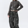 Pantalones de chándal holgados de felpa de algodón estampados – Gris oscuro – Camuflaje Pantalones de chándal holgados de felpa de algodón estampados – Gris oscuro – Camuflaje