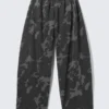 Pantalones de chándal holgados de felpa de algodón estampados – Gris oscuro – Camuflaje Pantalones de chándal holgados de felpa de algodón estampados – Gris oscuro – Camuflaje