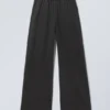 Pantalones de chándal holgados de felpa recta – Gris oscuro lavado Pantalones de chándal holgados de felpa recta – Gris oscuro lavado