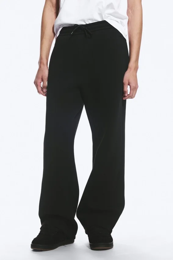 Pantalones de chándal holgados de neopreno – Negro Pantalones de chándal holgados de neopreno – Negro