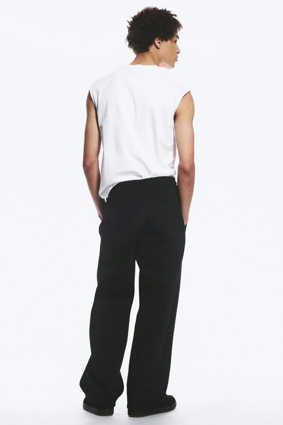 Pantalones de chándal holgados de neopreno – Negro Pantalones de chándal holgados de neopreno – Negro