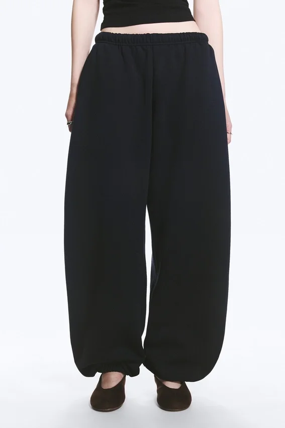 Pantalones de chándal holgados de tejido grueso – Azul oscuro Pantalones de chándal holgados de tejido grueso – Azul oscuro