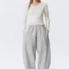 Pantalones de chándal holgados de tejido grueso – Gris jaspeado Pantalones de chándal holgados de tejido grueso – Gris jaspeado