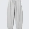 Pantalones de chándal holgados de tejido grueso – Gris jaspeado Pantalones de chándal holgados de tejido grueso – Gris jaspeado
