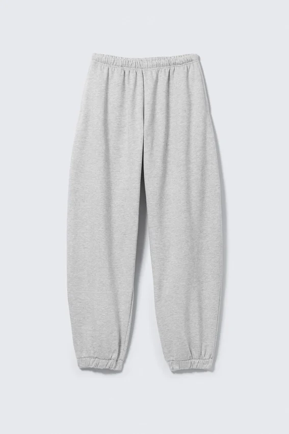 Pantalones de chándal holgados de tejido grueso – Gris jaspeado Pantalones de chándal holgados de tejido grueso – Gris jaspeado