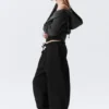 Pantalones de chándal holgados de tejido grueso – Negro Pantalones de chándal holgados de tejido grueso – Negro