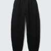 Pantalones de chándal holgados de tejido grueso – Negro Pantalones de chándal holgados de tejido grueso – Negro