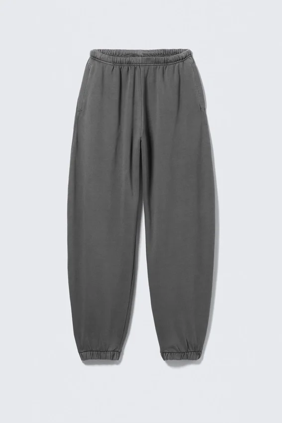 Pantalones de chándal holgados de tejido grueso – Negro lavado Pantalones de chándal holgados de tejido grueso – Negro lavado