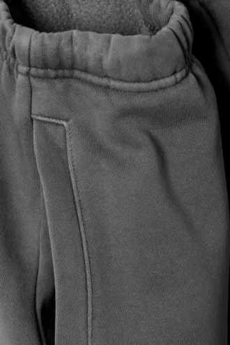 Pantalones de chándal holgados de tejido grueso – Negro lavado