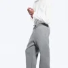 Pantalones de chándal holgados de tejido scuba – Gris jaspeado Pantalones de chándal holgados de tejido scuba – Gris jaspeado