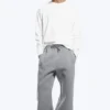 Pantalones de chándal holgados de tejido scuba – Gris jaspeado Pantalones de chándal holgados de tejido scuba – Gris jaspeado