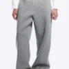 Pantalones de chándal holgados de tejido scuba – Gris jaspeado Pantalones de chándal holgados de tejido scuba – Gris jaspeado