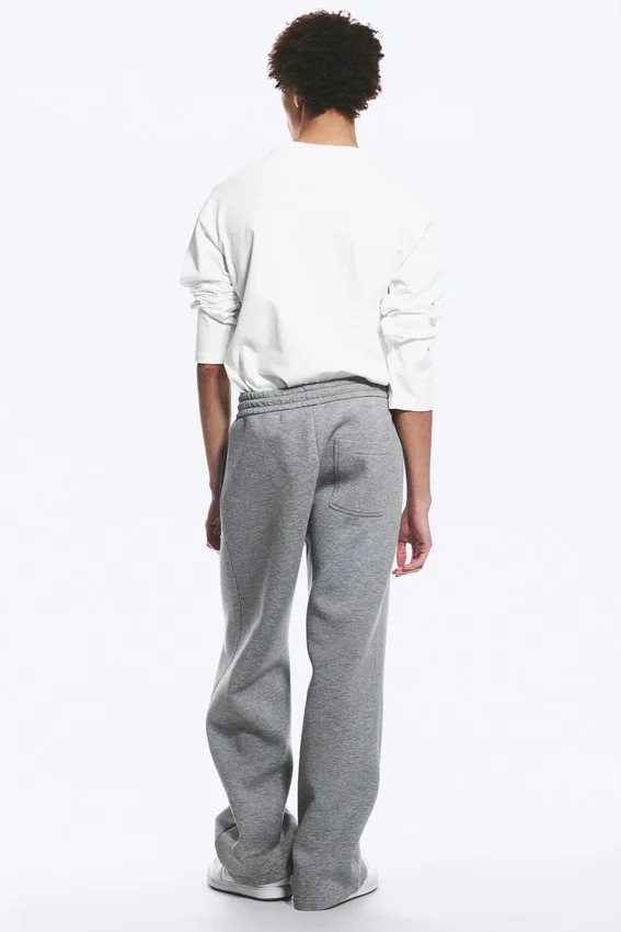 Pantalones de chándal holgados de tejido scuba – Gris jaspeado Pantalones de chándal holgados de tejido scuba – Gris jaspeado